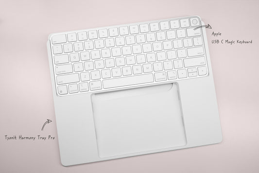 USB-C Magic Keyboard, USB-C Magic Trackpad, and Tyonit Harmony Tray Pro